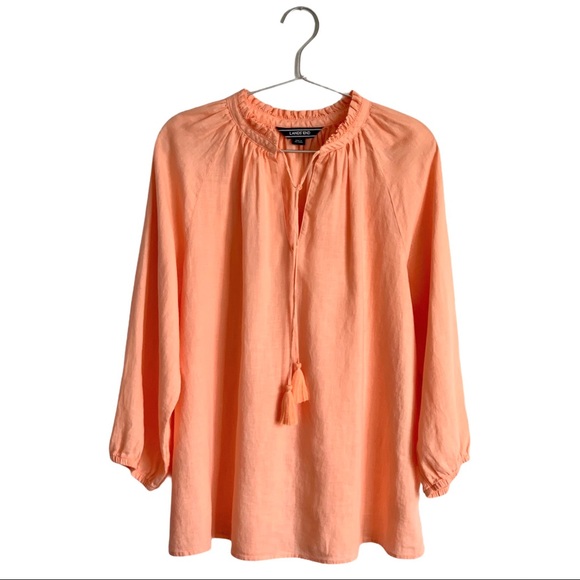 2/$50 - New Lands End Boho Peasant Linen Blouse - Picture 10 of 12